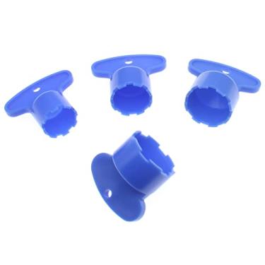 Imagem de OZXNO 4 peças chave aeradora torneira aerador chave de remoção ferramenta com 4 tamanhos M16,5, 18,5, 21,5, 24 chaves de aerador embutidas (azul)