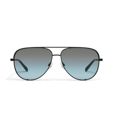 Imagem de Quay - Óculos de sol para homens e mulheres, óculos aviador extragrande, lentes com proteção UV, Turquesa preta/cinza, Large