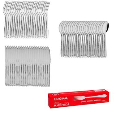 Imagem de Jogo Garfo Faca e Colher em Aço Inox 72 Peças América Original Line Bu