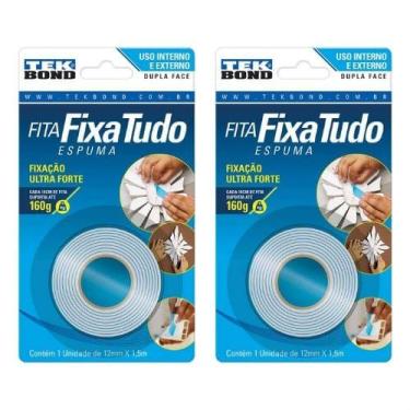Imagem de Fita dupla face fixa tudo espuma tekbond 12mmx1,5m - 2un - Tek Bond