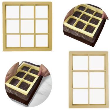 Imagem de Kit Cortador De Brownie Bolos Tortas 9 E 6 Cavidades Fácil - Injetemp