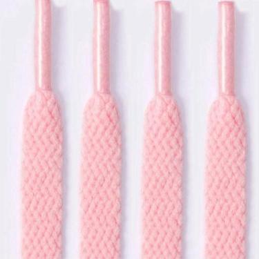 Imagem de 1 par de Cadarço Chato Poliéster 1,40 Cor de Rosa - Home Goods
