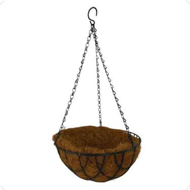 Imagem de Vaso Fibra Coco 25 Cm Pendente Decoração Resistente Natural - Inspira 