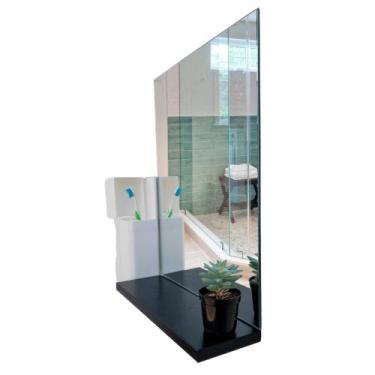 Imagem de Espelheira Retangular 30x40 Com Prateleira MDF - AMORECANELA DECORAÇÃO