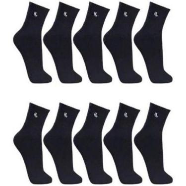 Imagem de Kit 10 Pares Meias Lupo 3245-910 Masculina Cano Médio Algodão, 900, Pr