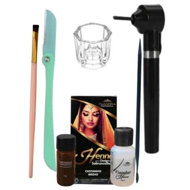 Imagem de Kit renna sobrancelha profissional design henna sobrancelha mini mixer