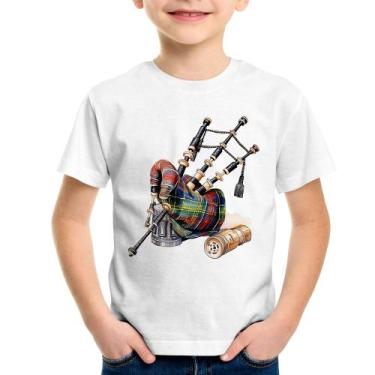 Imagem de Camiseta Infantil Gaita de Foles - Foca na Moda, Branco, 2