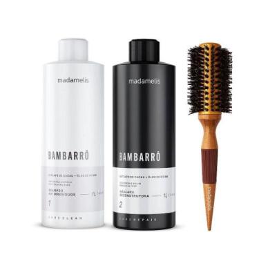 Imagem de KIT PROGRESSIVA BAMBARRÔ 1L + ESCOVA MADEIRA THERMAL METALLIC CERAMIC 