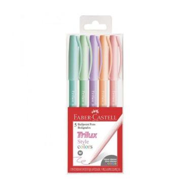 Imagem de Caneta Esferográfica Trilux Style Colors Faber Castell 5 Cores