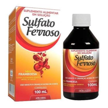 Imagem de Sulfato Ferroso Solução 100ml Sabor Framboesa - Arte Nativa