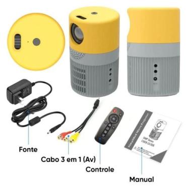 Imagem de Projetor Portátil Mini 3000 Lúmens HDMI 1080p Som Embutido Hdmi - AAAT