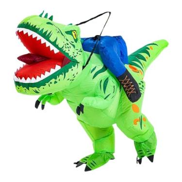 Imagem de Fantasia de dinossauro inflável fantasia engraçada de Halloween para lembrancinhas de cosplay, 120 a 140 Cm