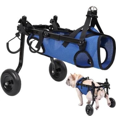 Imagem de Cadeira de rodas ajustável para cães pequenos - Auxiliar de mobilidade para animais de estimação com deficiência, cadeira de rodas para cães pequenos para pernas traseiras, suporte de perna e suporte