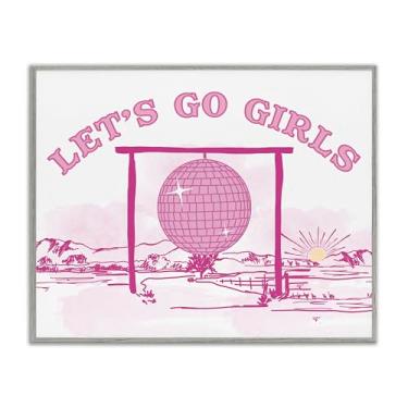 Imagem de Stupell Industries Go Girls Western Disco Emoldurado Giclée Arte de Parede Design de Daniela Santiago, Moldura Cinza, 14 x 11