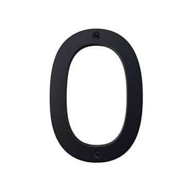 Imagem de Números de casa modernos pretos de 15,24 cm, suporte de parede flutuante nivelado com conjunto de parafusos, número de endereço residencial para caixa de correio de porta de jardim, fácil de instalar, sinalização de visibilidade 911 [0]