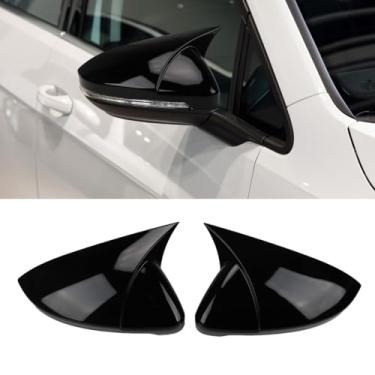 Imagem de XITER Tampa do espelho lateral retrovisor lateral adequada para Volkswagen 2019-2025 Jetta/Jetta GLI, preto brilhante