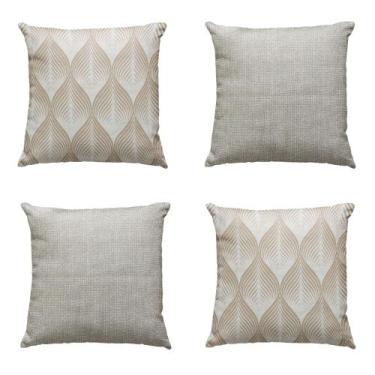 Imagem de Kit 4 Capas de Almofadas Decorativas Grandes para Encosto de Sofá Sala