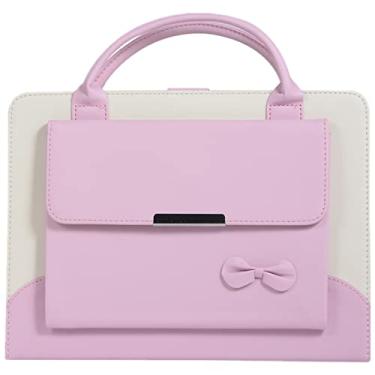 Imagem de Albc Linda capa para iPad 6ª / 5ª geração 9,7 polegadas 2018/2017 - iPad Air 2/1ª - iPad Pro 9,7 polegadas 2016, capa de couro fina inteligente com bolso de suporte alça de mão para crianças meninas mulheres, rosa