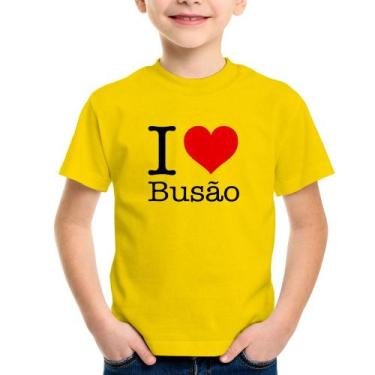 Imagem de Camiseta Infantil I love Busão - Foca na Moda, Amarelo, 2