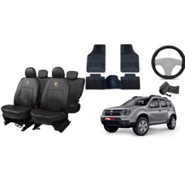 Imagem de Kit Capa Personalizada Duster 10-17 + Tapete Reforçado + Volante - aer