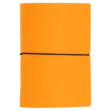 Imagem de PATIKIL Fichário A5 para caderno, 6 anéis de feltro, folhas soltas, capa de fichário redondo recarregável com cordão elástico para fichário de orçamento, acessórios de diário, laranja
