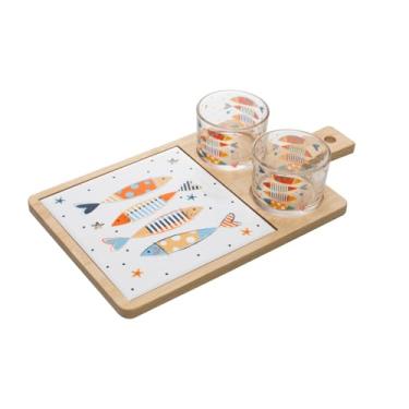 Imagem de WOLFF - Conjunto 2 Petisqueiras com Bandeja de Bambu e Tábua Iki