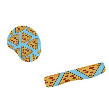 Imagem de Kit Mouse Pad E Apoio Teclado Ergonômico Pizza Quentinha E Irresistível