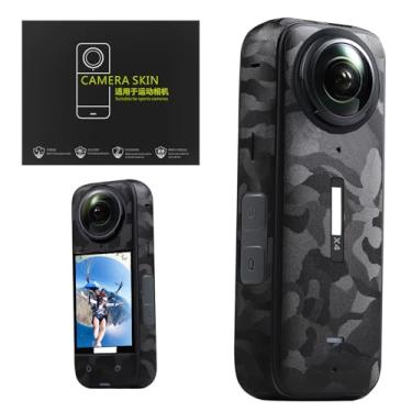 Imagem de uconsmimo Película de câmera para Insta 360 X 4 Adesivo protetor camuflado preto decalques para Insta 360X4 Acessórios Proteção antirriscos totalmente embrulhada