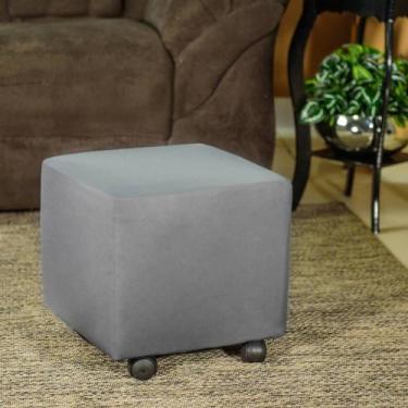 Imagem de Kit 2 Capa De Puff Plus Premium Quadrado Cinza Escuro - Charme do Deta