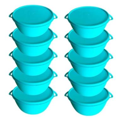 Imagem de Kit 10 Potes Plástico BOWL Marmita Vasilha Tapoer(TIFFANY 1 LITRO)