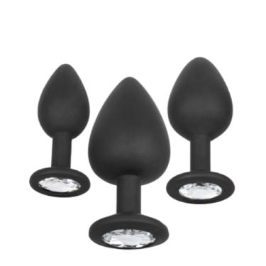 Imagem de Plug Anal de Metal com Joia de Cristal, Toque Suave, Diversos Tamanhos