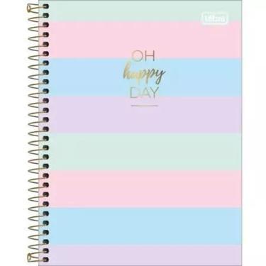Imagem de Caderno Espiral Colegial Capa Dura 1 Matéria 80 Folhas Happy Colorido - Tilibra