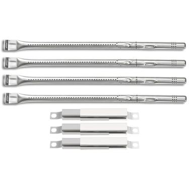 Imagem de Outdoor Bazaar Pacote com 4 queimadores e 3 canais crossover peças de substituição para churrasqueiras Charbroil Performance 4 queimadores, aço inoxidável