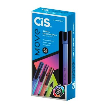 Imagem de Caneta Esferográfica, Cis Move, 0.7 mm, Azul, Caixa com 12