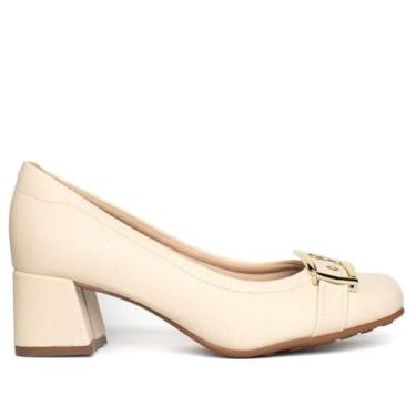 Imagem de Sapato Feminino Modare Ultraconforto Salto Blocado Bege 39