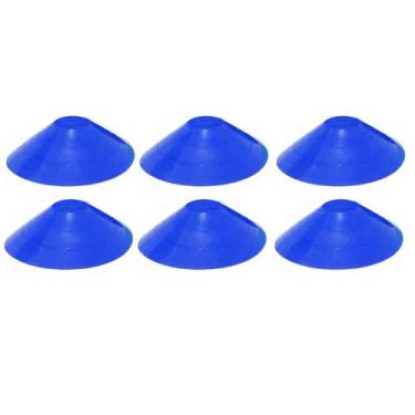 Imagem de 6x Chapéu Chines Cone 19cm Mini Treino Esporte Funcional AZUL - 365 SP