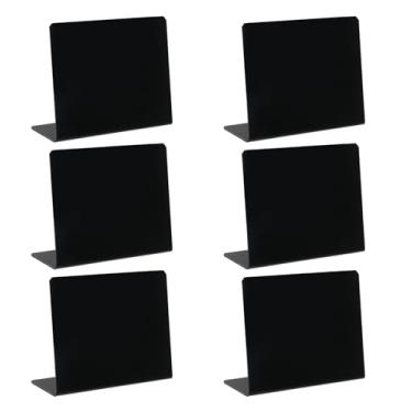 Imagem de Xiaoyztan 6 peças de mini quadro de mensagens apagável em forma de L, buffet, menu, quadros-negros, placas escritas à mão para restaurante, padaria, festas, casamento, loja de varejo, 9,5 x 7,8 cm