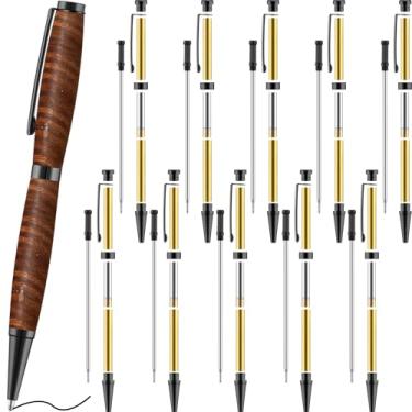 Imagem de Colarr 10 kits de canetas para torneamento de madeira, kit de torção de caneta Slimline de 7 mm com refil de suprimentos de torneamento de torno para fazer escritório, sala de aula, bricolage, amigos,