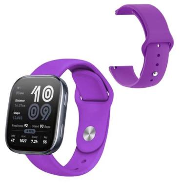 Imagem de Pulseira 22mm fecho pino para Amazfit Bip 6 - 100% silicone - Genérica