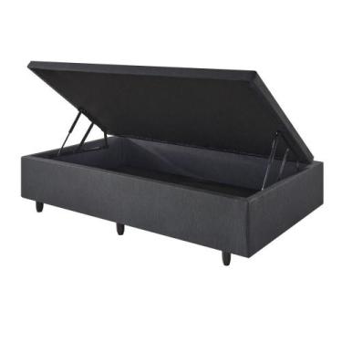 Imagem de Box Baú 88x188x34 cm material sintético Linho Preto - BeG