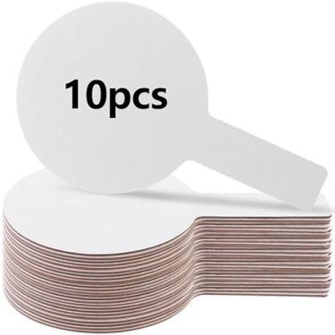 Imagem de 10 pás de resposta apagáveis a seco, pás de mão dupla face, mini quadros brancos, quadro branco pequeno, sinais apagáveis a seco, pás de leilão para estudantes, sala de aula, jogos de votação