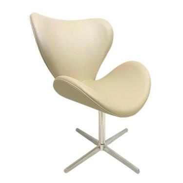 Imagem de Poltrona Decorativa Swan para Sala de Estar cor Pérola - Poltronas do 