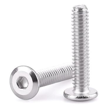 Imagem de Parafusos de cabeça sextavada M6-1,0 x 30 mm, aço inoxidável 304 18-8, parafusos de máquina escareados planos para móveis, encadernação, máquinas, automotivo, projetos DIY, 25 peças