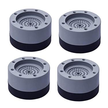 Imagem de MotiveTech Almofadas Antivibração de 4 Partes para Máquinas de Lavar E Secar Duráveis, Pés Niveladores para Refrigeradores, Pés de Lavagem E Secagem para Móveis, Cinza 3,5cm, Tamanho real
