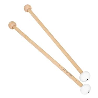 Imagem de menolana 2 peças de martelo de tambor com cabo de madeira de 45,7 cm, cabeça de feltro, haste de percussão para solo de caixa de bateria