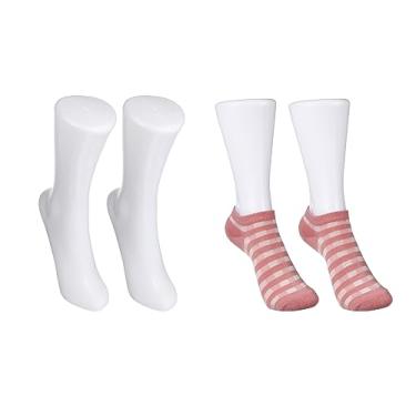 Imagem de Cabilock 4 Peças Manequim Branco Para Exposição De Pés, Tornozelo, Sapato, Meia, Modelo Plástico, Meia Curta, Molde Humano Loja, Casa