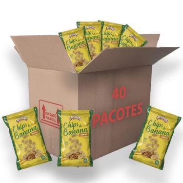 Imagem de Banana Chips com Sal Sertanitos 50g Crocante - 40 pacotes