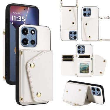 Imagem de Dibosom Capa carteira de luxo para Motorola Moto G 5G 2025 com 5 compartimentos para cartão fina e alça de ombro, suporte de cartão de crédito de couro PU acessórios capa de celular para G5G 5 G G5