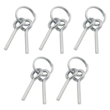 Imagem de DGHAOP 5 peças de liga de alumínio pino duplo anel de pino pino conectores de mastro para barraca caminhadas ao ar livre viagens acampamento acessórios de reparo dossel acessórios de metal adequados