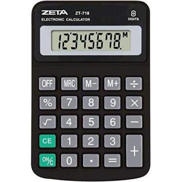 Imagem de Calculadora De Mesa 8 Dig. Zeta Zt718 Preta - PROCALC